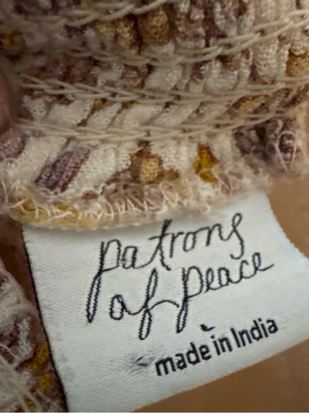 Patrons of Peace White Floral Smocked Square-Neck Tank with Mustard Print - Picture 3 of 7